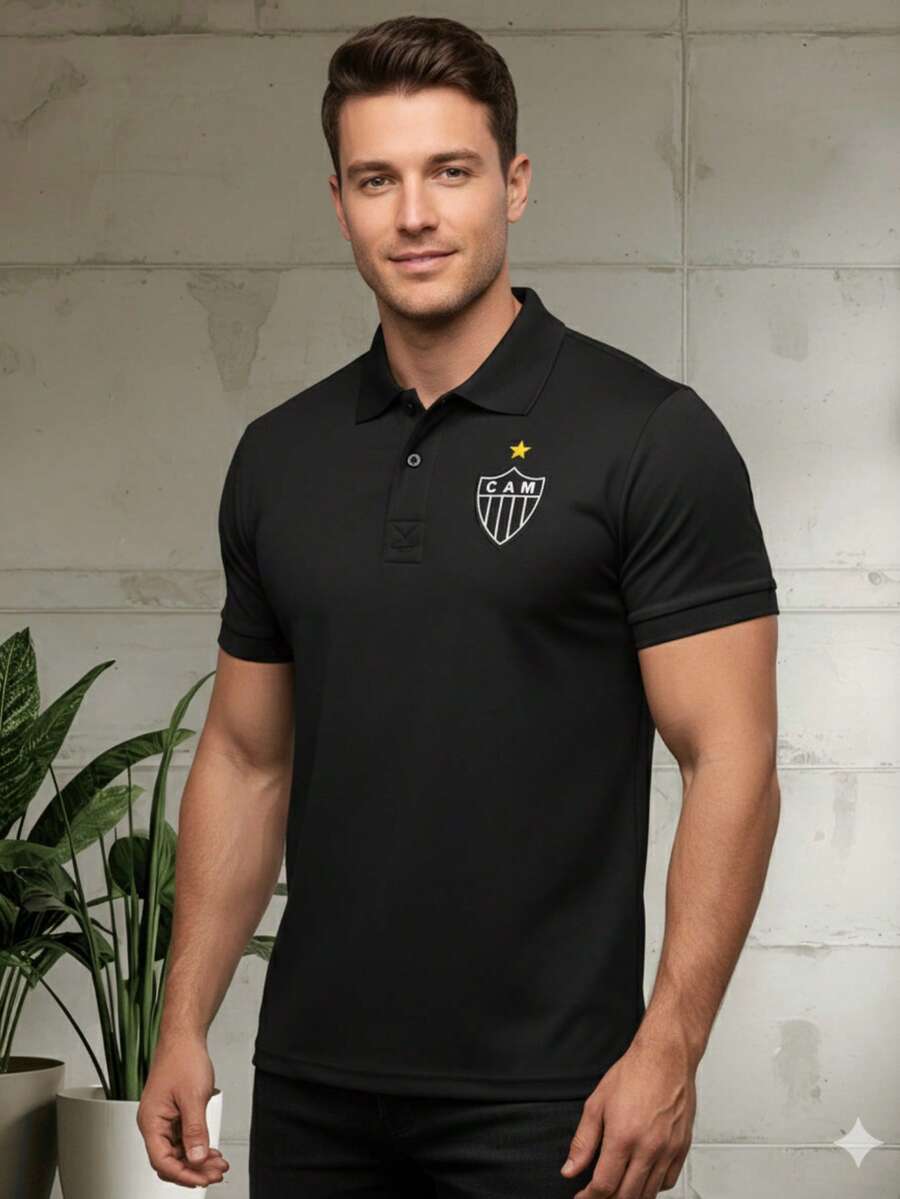 Atlético MG Supporter Polo Shirt - Galo Mineiro - màu đen - Xem 1