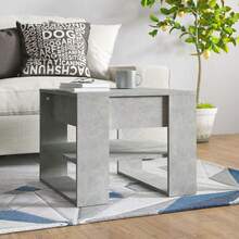 Table basse vidaXL Gris béton 55,5 x 55 x 45 cm Matériau à base de bois - Gris - Voir 2