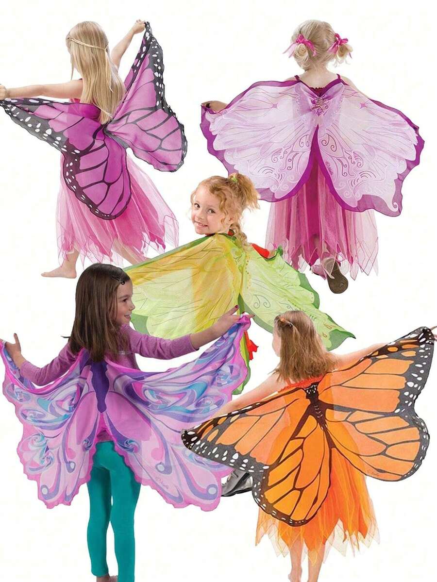 1pc Butterfly Cape, Angel Butterfly Wings, Party Costume, Children's Stage Performance, Gift For Kids And Teens, Festival Clothing Prop - Multicolor - View 1