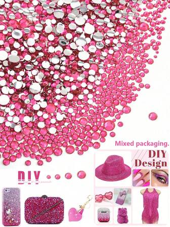 2/3/4/5mm Resin Rhinestones Color Non Hotfix FlatBack Glue On Nail Gems Strass Glitter Bling Rhinestone Jelly Beads For Nail Art, Mugs, Bottles, Tumblers, Mobile ,MakeUp DIY Accessories