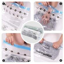 TLL   Basics Bolsas de almacenamiento con cremallera enrollables para viaje 12 unidades 6 pequeñas y 6 medianas múltiples transparentes9917 - Transparente - Ver 4