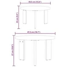Table basse vidaXL, lot de 2, en pin massif naturel, dimensions 47,5 x 47,5 x 27 cm. - Tabac - Voir 3