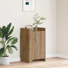 Credenza vidaXL in rovere artigianale, 45 x 35 x 75 cm, realizzata in legno. - Castano - Visualizzare 2