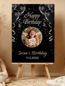 Customizable Photo & Text Signage, Suitable For Birthday/Graduation/Christmas Party Decor - Welcome Sign With Name/Date/Photo, DIY Signage For Milestones, Door Signs, Table Numbers, Etc. - Multicolor - View 8