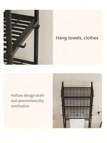 1 pieza Estantería de pie para el baño, Estantería de almacenamiento de balcón en negro/blanco, Estantería de almacenamiento de varios niveles para el baño, Estantería de almacenamiento simple para lavadora. Adecuado para el baño y el balcón. - Multicolor - Ver 8