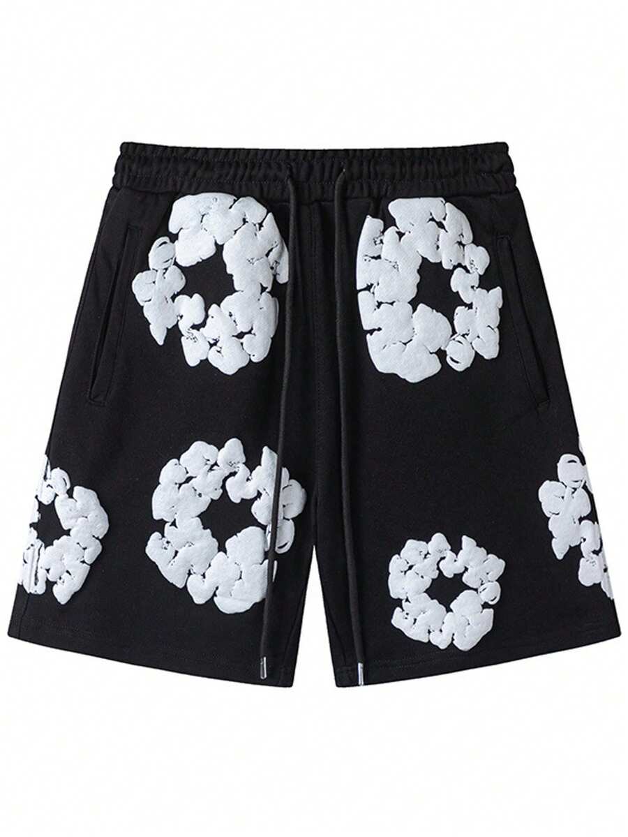 Denim Tears 'Sweatpants 'The Cotton Wreath' Pants Graphic And Drawstring For Unisex Adult - SOLE SERIOUSS, Women's Casual Drawstring With Modern Men Breathable Technology, Versatile Street Style Joggers Suitable For Streetwear, Casual Daily Wear, Weekend Outings, Music Festivals, Social Gatherings And More, Making It A Great Gift For Boyfriends Or Husbands.Sweatpants Sweats Wide For Men Sweat Pants Baggy Sweatpants - 黑與白 - 查看 1