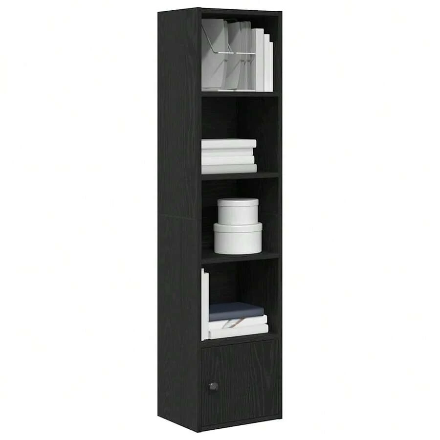 Bibliothèque vidaXL aspect chêne noir 31 x 24 x 127 cm, matériau à base de bois - Noir - Voir 1