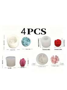 5pcs Floral Silicone Molds - Tulip, Butterfly, Rose, Dandelion And Bud Candle Molds, Suitable For Candle, Soap, Resin, Cement Crafts - Designed For Wedding, Birthday, Mother's Day, Valentine's Day, Easter - Reusable And Easy Demold - Ideal For DIY Crafts, Home Decor, Gift Making, Elegant Floral Patterns Suitable For Fragrance And Handmade Decoration Molds | Floral Design | Silicone Molds
