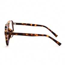 1PC Vintage Aviator Reading Glasses For Women And Men, Double Bridge Fashion Eyeglasses, Fake Nerd Clear Square Computer Lightweight Pilot Eyewear Frame Oversized 2866 - 008 - View 8