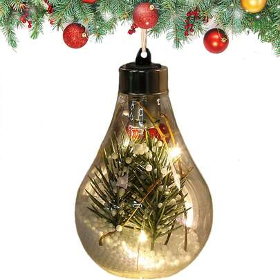 Navidad LED transparentes para colgar en el árbol de Navidad, cumpleaños, bodas, fiestas, decoraciones