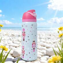 0waIaa Nutcrackers Cartoon Water Bottle 32oz, 945ML, With Straw,3pc Sell Together ,Heat Preservation Time More Than 24 Hours, Cold And Hot Water Can Be Insulated, Can Make Coffee, Frozen Drinks, Beautiful Appearance, Exquisite Workmanship, Suitable For Camping, Work, Indoor And Outdoor Use Valentine's Day. - 西瓜粉 - 查看 1