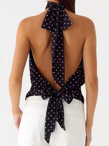 Women Halter Backless Tank Tops Cowl Neck Summer Going Out Cami Tops Women Halter Top Backless Tank Tops Cowl Neck Summer Going Out Outfits Cami Tops - 彩色 - 查看 6