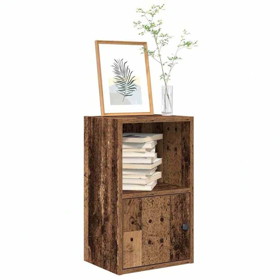 Libreria vidaXL, effetto legno di recupero, 31x24x52 cm, legno composito. - Castano - Visualizzare 1