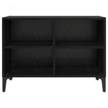Meuble TV vidaXL, noir, 69,5 x 30 x 50 cm, matériau à base de bois - Noir - Voir 5