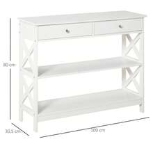 HOMCOM Mesa de banco - Branco - Ver 6