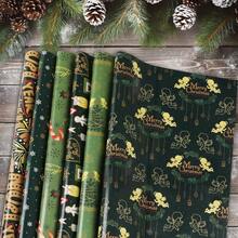 ml Bigqin 6 Piezas Papel Regalo Navidad 70 * 50cm Etiquetas Papel Cuché Reciclable Premium con Pegatinas Cuerda Cinta de Doble Cara para Regalo Navidad Cumpleaños Celebración Festiva Caja Regalo Verde10101 - Río Verde - Ver 3