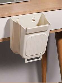 1PC Foldable Trash Can With Hanging Design Friendly & Portable For Kitchen, Bathroom And Kitchen,Bathroom,Home,Household Supplies(There Is A Slight Color Difference) - Grey - View 5