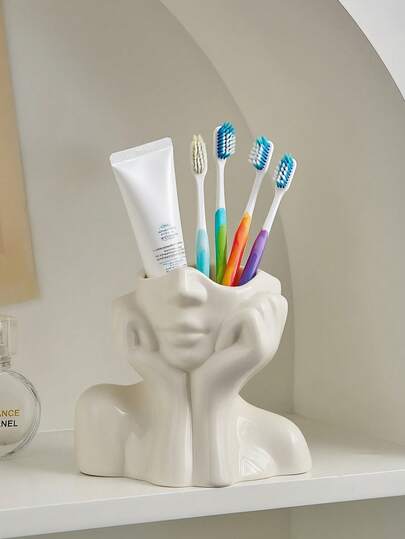 1 pezzo Supporto portaspazzolino di lusso - Supporto per spazzolino elettrico, Ampio portaoggetti multifunzione per spazzolino e dentifricio, Organizer da bagno compatto per ripiani, Perfetto per ripiani del bagno, Accessori da bagno essenziali per un ambiente igienico
