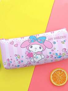 SANRIO 1个动漫Hello Kitty铅笔盒印花库洛米收纳袋美乐蒂文具学校圣诞节生日礼物返校学习用品（部分图案随机） - 彩色 - 查看 5