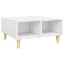 Table basse vidaXL blanche 60x60x30 cm, matériau à base de bois - Blanc - Voir 4