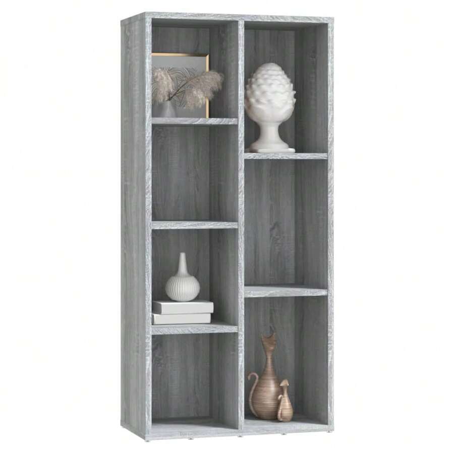 vidaXL Bücherschrank Grau Sonoma 50x25x106 cm - Grau - Übersicht 1