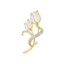 New Cat Eye Stone Tulip Brooch, High-End Temperament Brooch, Exquisite Suit Sweater Brooch, Accessory Chest Flower, The Best Gift For Mothers - 貓眼鬱金香 - 查看 5