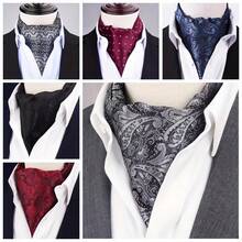 Vintage Gentleman's Paisley Bow Tie - British Elegance | Reversible Long Scarf For Office, Wedding And Business Casual - Burgundy Floral Pattern - 1 Piece - I-pattern Gray-blue - View 2