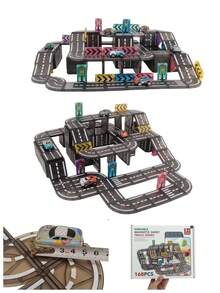 2025 New Year Gift & Christmas Gift "Magnetic Tile Track Car Set" Children's Educational STEM Toy, Strong Magnetic Construction Tiles 5.5cm/2.16in + Multifunctional Sliding Car, Early Learning Toy For Boys & Girls, Parent-Child Interactive Creative Building Blocks, Suitable For 3+ Years, 6+ Years, Kids Toy, Car Toy, Parking Lot Toy, Magnetic Building Tiles Toy - Multicolor - View 9