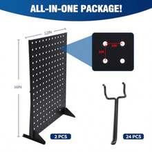 2Pcs Metal Pegboard Display Stand With 24 Peg Hooks For Craft Shows FairsBlack Jewelry Retail Display Rack For Selling Accories Display Stands For Earring Pin Stands Retail Vendors 1612inch - màu đen - Xem 2