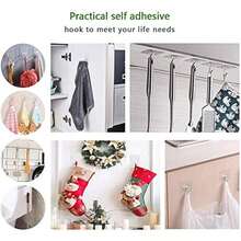 Ganchos Adhesivos Transparentes, 24PCS Ganchos de Baño Adhesivos Ganchos Impermeables y Reutilizables Sin Costura, Gancho de Pared de Cocina con Ganchos Inoxidables - / - Ver 3
