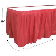 Party Dimensions - Falda de plástico para mesa, una unidad, 8.83 m x 4.26 m, , 1(Rojo) - Multicolor - Ver 3