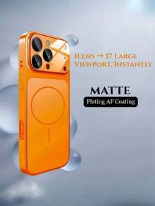 适用于 Apple 17 的即时磁吸保护壳 - 款式升级：原装大窗口磁吸保护壳，兼容 Apple 17/16/15/14/13 Air/17 Pro Max - 支持无线充电，哑光质感 - 橘色 - 查看 24