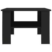 Mesa de centro vidaXL negra, 60x60x42 cm, material a base de madera. - Negro - Ver 5