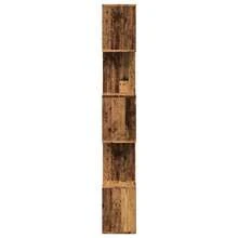Bibliothèque/séparateur de pièce vidaXL, 5 étagères, aspect bois recyclé, 70 x 24 x 161 cm - Tabac - Voir 6