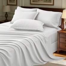5/7pcs Simple And Stylish Quilted Bed Comforter Set, 100% Microfiber Soft Warm Winter Bedding Set, Comfortable And Durable, Include 1 Comforter+1 Flat Sheet+1 Fitted Sheet+1/2 Pillowcases+1/2 Pillowshams,All-Season, Bed In A Bag, Room Decor, Best Christmas Gift - White-BZ01 - 查看 5