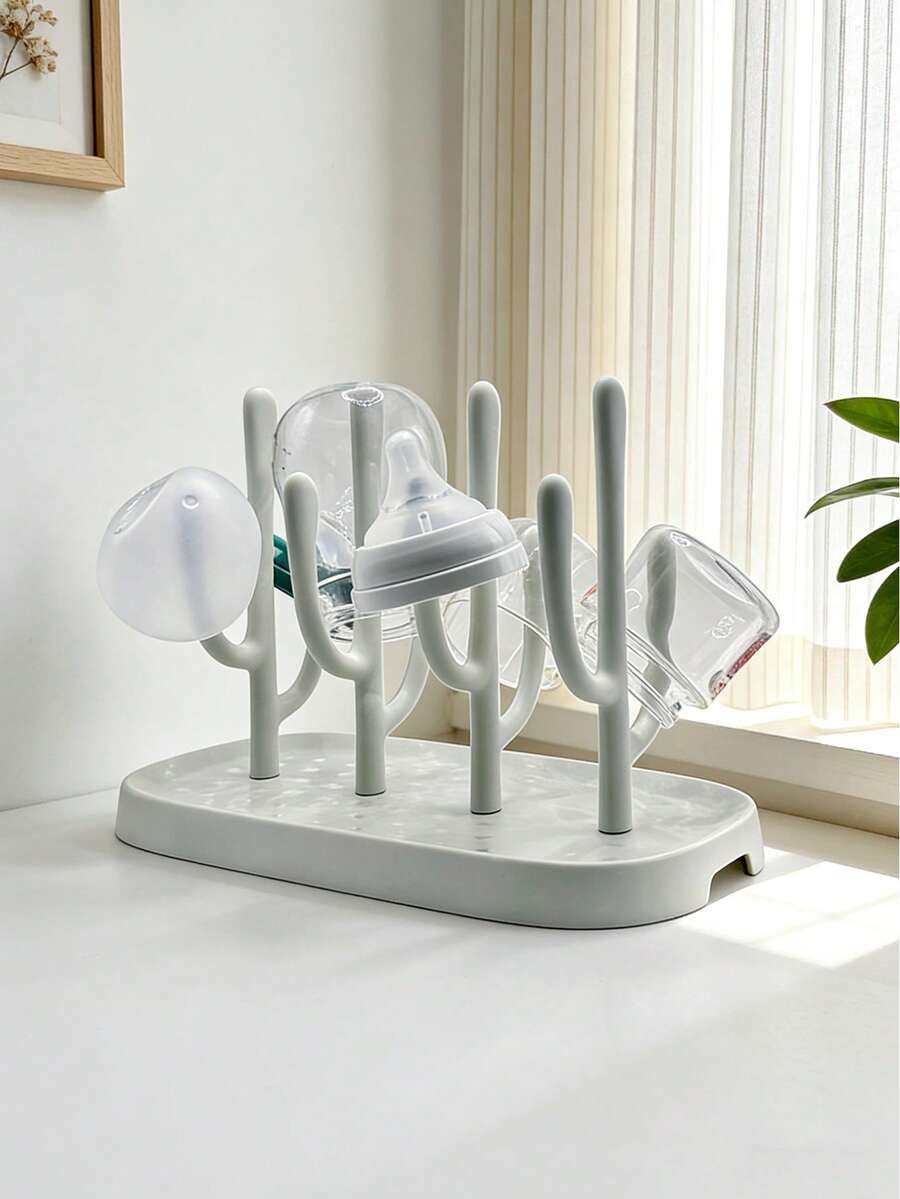 1pc Baby Bottle Drying Rack, Countertop Draining Organizer Holder For Bottles, Cups And Accessories - Multicolor - View 1