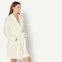 - Women's Mid-Length Terry Bathrobe Available In Plus Sizes - Crema+XXL - View 2