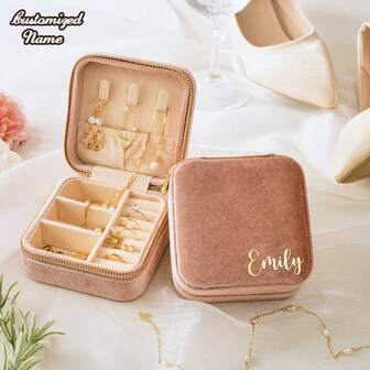 Joyero personalizado, regalo para dama de honor, favor de boda, joyero personalizado, joyero de viaje, caja de almacenamiento de joyas, regalo del Día de San Valentín, regalo de Año Nuevo