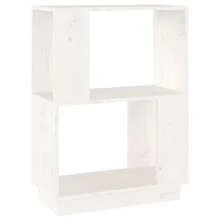 vidaXL Bücherregal/Raumteiler Weiß 51x25x70 cm Massivholz Kiefer - Weiss - Übersicht 4