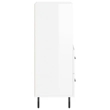 Aparador vidaXL blanco brillante 34,5x34x90 cm Material a base de madera - Blanco - Ver 7