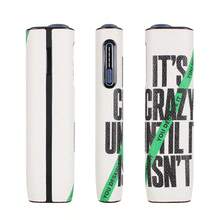 1 pieza Estuche protector decorativo para el dispositivo de calentamiento sin combustión IQOS ILUMA ONE/ILUMA I ONE, accesorio de moda con impresión UV de cuero PU, duradero, opciones de multicolor, protección completa de 360 grados, absorción de impactos y antideslizante, adecuado como regalo para hombres y mujeres - un lema y serie HET - Ver 22