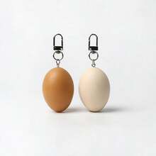 1pc Realistic Egg Keychain Pendant, Funny Halved Egg Backpack Charm, Quirky Student Backpack Decoration, Home Decor Keychain Gift - Multicolor - View 4
