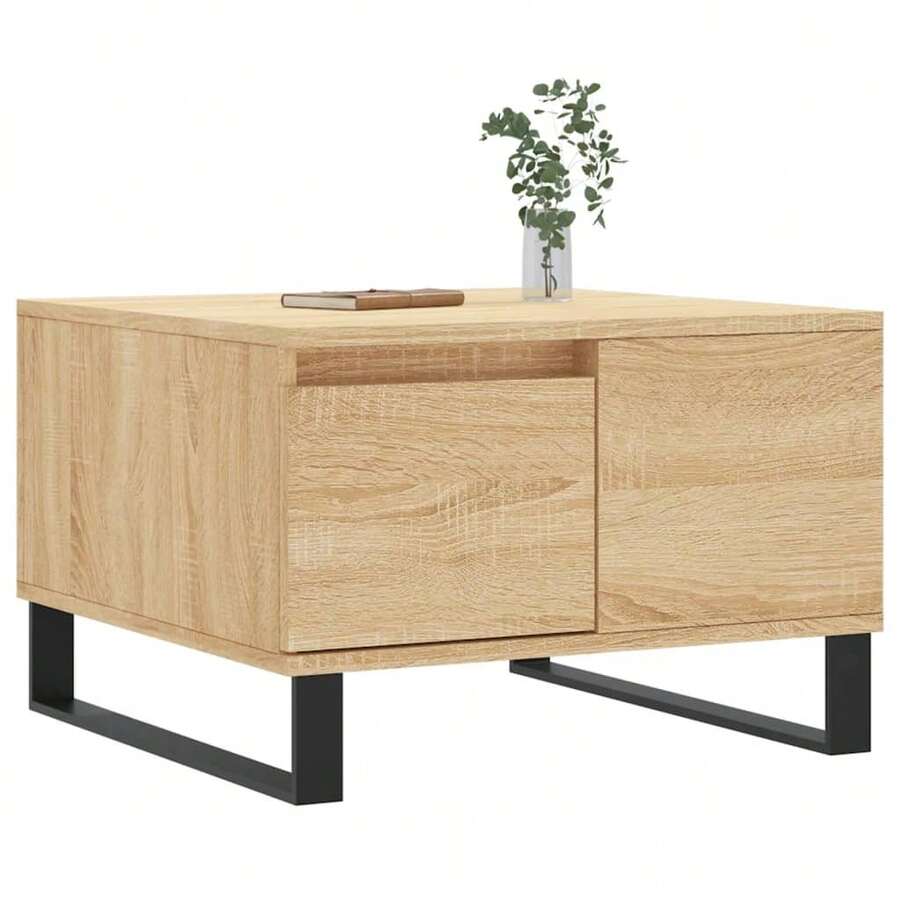 Mesa de centro vidaXL Sonoma em carvalho, 55x55x36,5 cm, em madeira composta. - Castanho - Ver 1