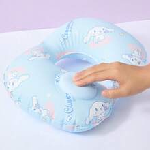 Miniso Sanrio Family Series Printed Portable Inflatable U Pillow - Cinnamoroll Light Blue Cute Pattern Foldable Inflatable Design Soft PVC Material Travel Neck Support Pillow(1 PC) - Baby Blue - View 3