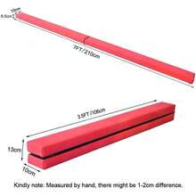 210 Cm Folding Gymnastics Training Balance Beam For Children, Faux Suede Beam For Exercise Gym At Home - Pink - View 3