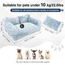 Luxury Plush Pet Sofa Bed – Warm & Cozy Nest For Cats And Small Dogs Up To 29lbs | Stylish Large Pet Lounger For All Seasons - Multicolor - View 15