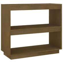 Bibliothèque vidaXL en pin massif couleur miel, 80 x 35 x 71 cm - Tabac - Voir 4
