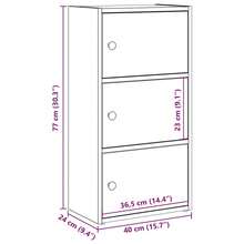 Libreria vidaXL in legno composito di rovere artigianale, 40x24x77 cm - Castano - Visualizzare 11