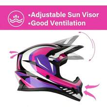 TCMT Dot Youth and Motocross Offroad Street Helmet Pink Butterfly Motorcycle Helmet White Dirt Bike Dirt Bike Helmet+Goggles+glovesBMX Helmet - Patrón Retro Rosa Rojo - Ver 8