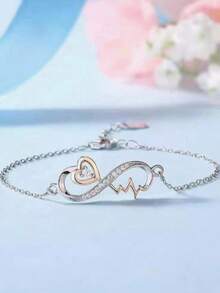 祖母/孙女无限心跳手链，母亲节礼物，生日礼物，圣诞礼物，不含贺卡